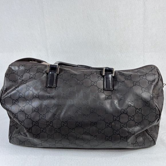 VTG Gucci Boston Monogam Duffle Brown Nylon Weekend/Travel Bag Unisex Y2K Rare - Picture 13 of 16